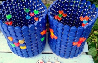 turn-plastic-bottle-caps-into-trash-cans - Web design surabaya