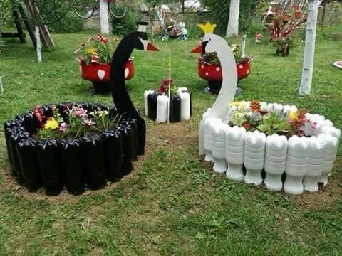 used-plastic-bottles-for-aesthetic-garden-decoration